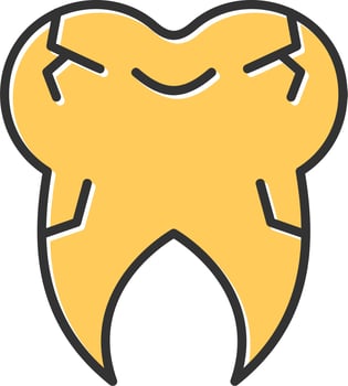 Cracked Tooth Vector Icon