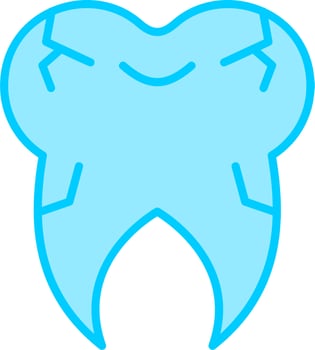 Cracked Tooth Vector Icon
