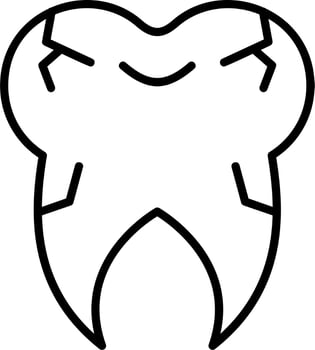Cracked Tooth Vector Icon