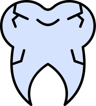 Cracked Tooth Vector Icon