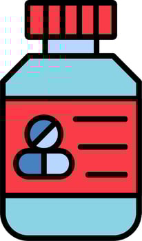 Pills Bottle Vector Icon