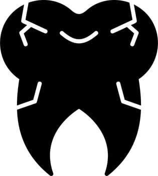 Cracked Tooth Vector Icon