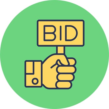 Bid Vector Icon