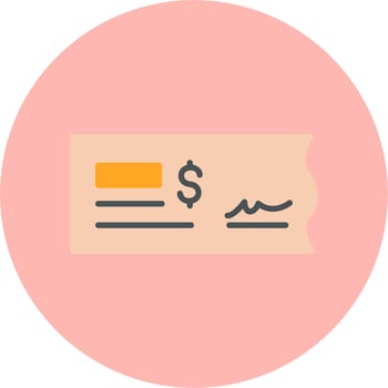 Bank Check Vector Icon