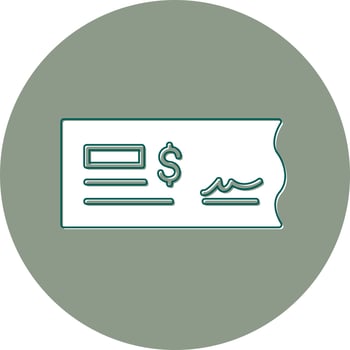 Bank Check Vector Icon