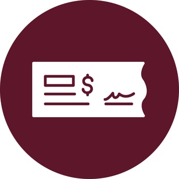 Bank Check Vector Icon