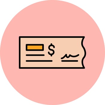 Bank Check Vector Icon