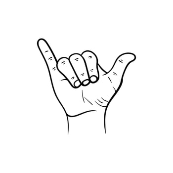 Letter y gesture hand illustration creative design vector