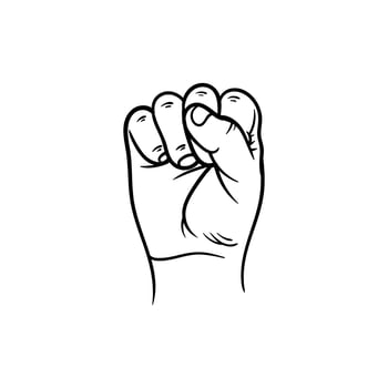 Letter s gesture hand illustration creative design vector