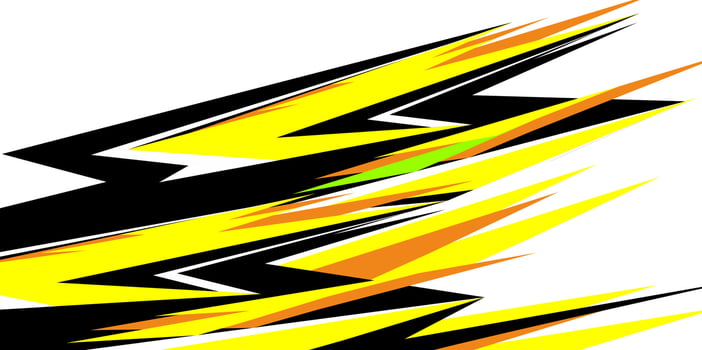 racing stripes yellow abstract decals background vector
