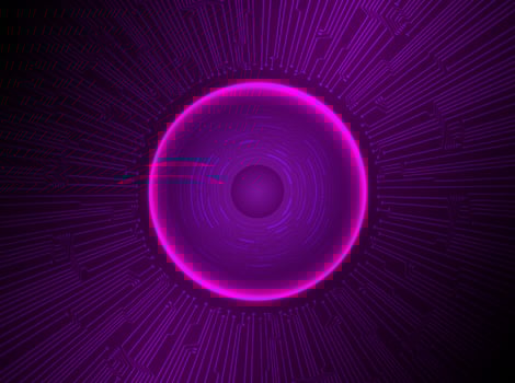 Modern Holographic Eye Ball on Technology Background vector