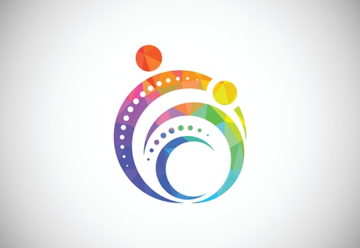 Low Poly Medical Chiropractic Concept Logo Design Template vector