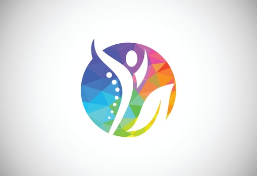 Low Poly Medical Chiropractic Concept Logo Design Template vector