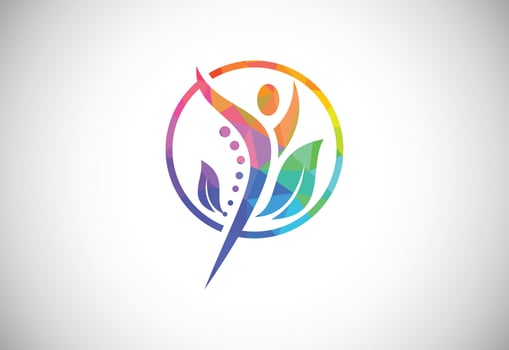 Low Poly Medical Chiropractic Concept Logo Design Template vector