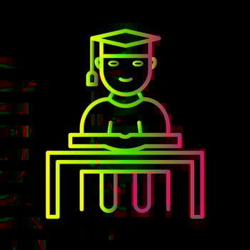 Unique Studying on Desk Vector Icon