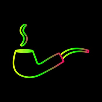 Unique Lit Smoking Pipe Vector Icon