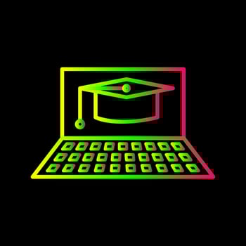 Unique Online Graduation Vector Icon