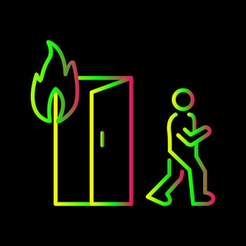 Unique Running from Fire Vector Icon