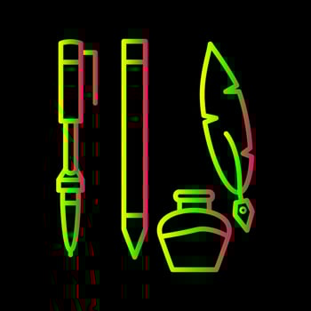 Unique Writing Equipment Vector Icon