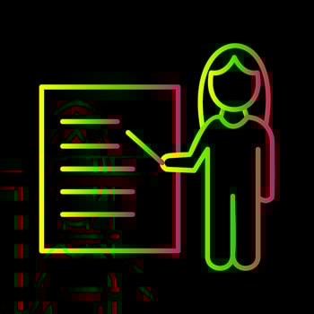 Unique Female Presenter Vector Icon