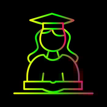 Unique Female Student Vector Icon