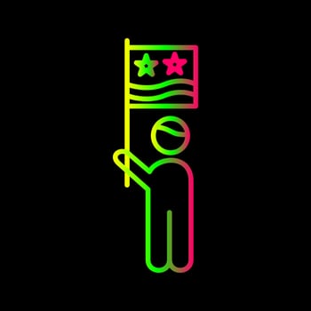 Raising Flag Vector Icon