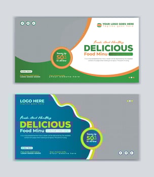 Food menu and restaurant social media post banner template vector Layout design or delicious food menu Sunday sale online promotion banner design