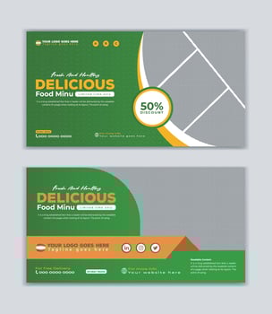Food menu and restaurant social media post banner template vector Layout design or delicious food menu Sunday sale online promotion banner design