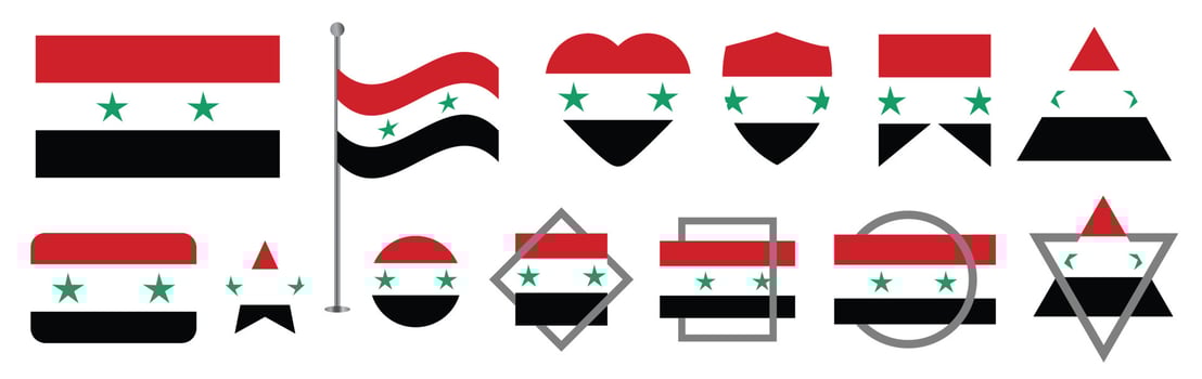 syria national flag vector set
