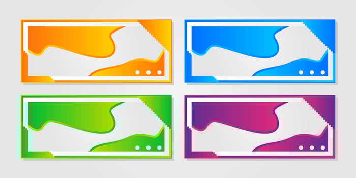 Abstract banner design web template Set with violet, yellow, green and blues for web poster social media post and cover. eps10 vector