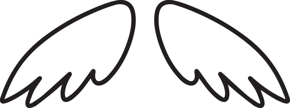 Wings icon sketch cartoon hand drawn vector