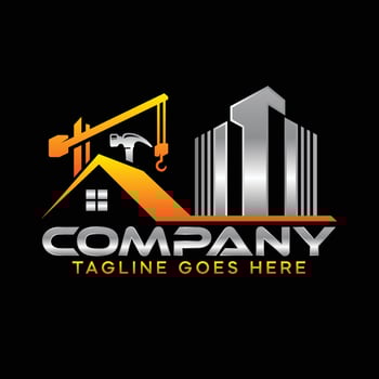 Real-estate constructions logo design template vector