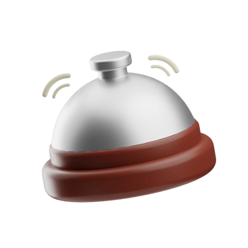 coffee object bell illustration 3d png