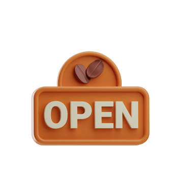 coffee object open board illustration 3d png