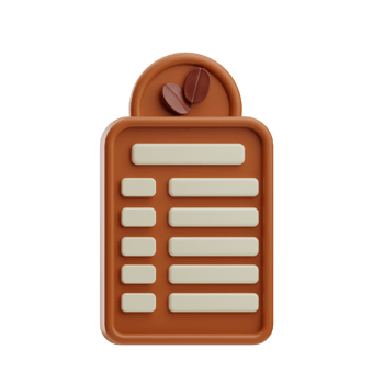 coffee object sign board illustration 3d png