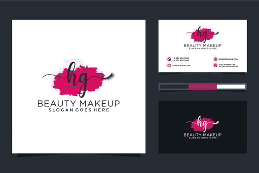 Initial HG Feminine logo collections and business card templat Premium Vector