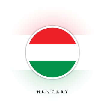 Hungary round flag template design vector