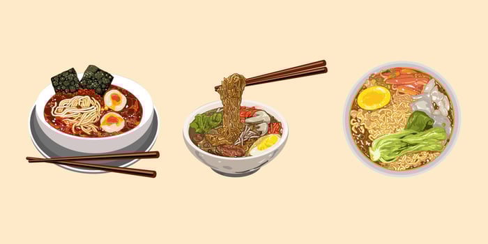 Ramen vector set collection graphic clipart design