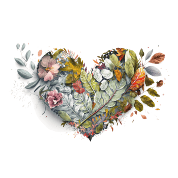 heart with flowers . AI Generated png