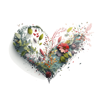 heart with flowers . AI Generated png