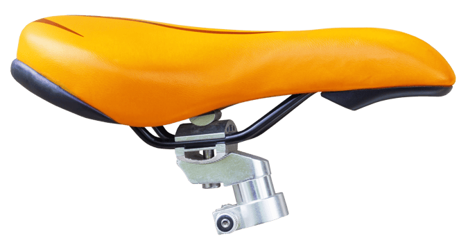 Orange bike seat isolated for design png