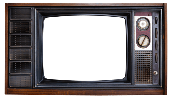 Old television isolated for design png
