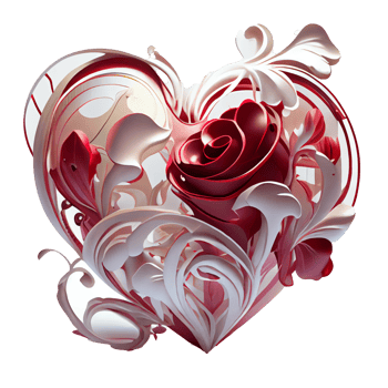 rose heart fantasy . AI Generated png