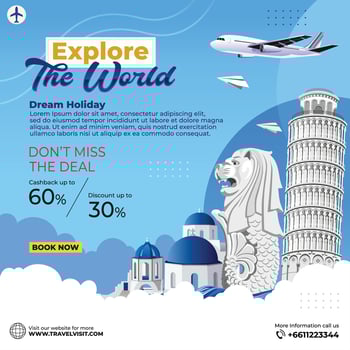 World Travel Vector Illustration. Tour and Travel Graphic design for banners and flyer