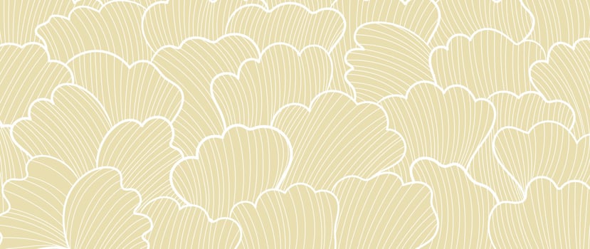 Botanical leaf line art wallpaper background vector. Natural hand drawn foliage, petal pattern design in minimalist linear contour simple style. Design for fabric, print, cover, banner, decoration. vector