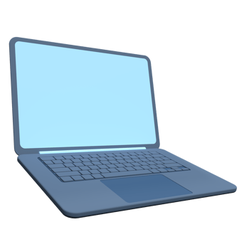 3d illustration laptop isolated on transparent background. Minimal laptop isolated. Blank display. Futuristic technology concept. 3d rendering png