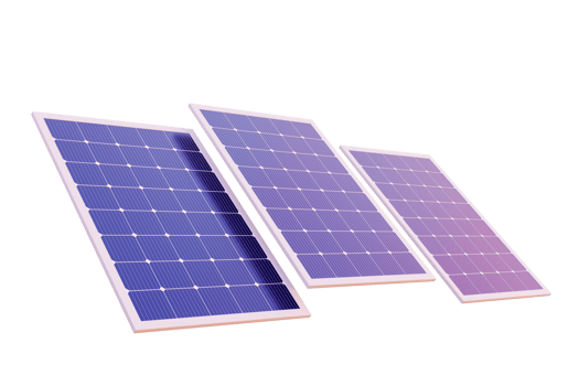 Blue solar panels or pv for electricity generation modern alternative energy solar power generation Energy in the ecosystem 3d illustration - clipping path png