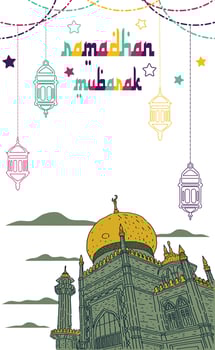 Ramadan mubarak celebration background vector illustration