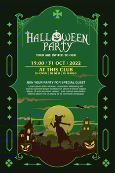 Halloween spooky cartoon illustration. Halloween Graphic design vector