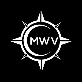 MWV abstract monogram shield logo design on black background. MWV creative initials letter logo. vector
